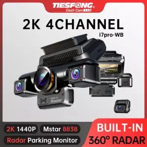 TiESFONG 4CH GPS 블랙박스 i7pro 전면 4K/2K+3*1080P 용 자동차 DVR 360 카메라 24 시간 주차 모니터링