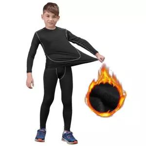 새 소년 열 속옷 세트 플러스 벨벳 겨울 따뜻한 Masculino Long Johns Girls Lucky Fitness