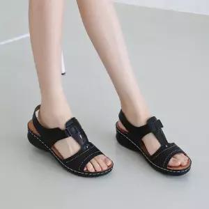 [아리앤] 큐빅 T스트랩 컴포트 샌들 5cm