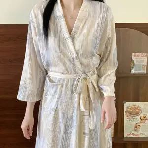 [하프클럽/]패턴 여성 롱가운 루즈핏 샤워 잠옷 커플 가운