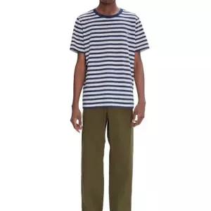 A.P.C 아페쎄 COHBZ M26419 IAK DARK NAVY RAYE 스트라이프 브로디 스탠다드 공용 반팔티_LO2339