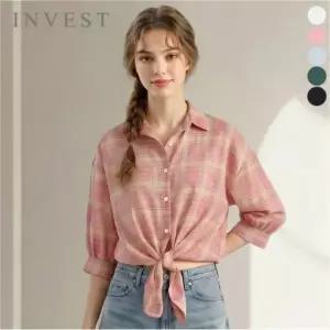 [인베스트] 7부 소매 쉬폰 꼬임 블라우스_IN6M1BL5761
