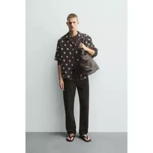 ZARA 텍스처 자카드 셔츠 - 브라운 토프