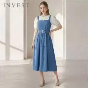 [인베스트] 스티치 슬리브리스 린넨 원피스_IN6M1OP3891