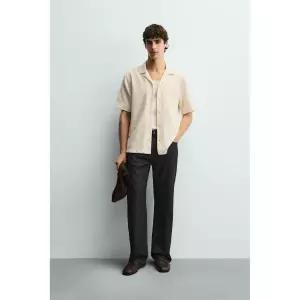 ZARA 텍스처 스트럭처 셔츠 - 크림
