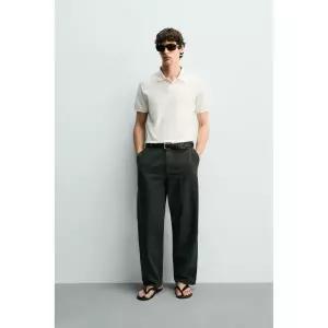 ZARA 피케 스트럭처 폴로셔츠 - 스크래치 화이트