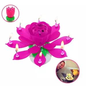 행사 생일 축하 멜로디 회전 연꽃초 6color DD-10866 파티테마 (WB83103)