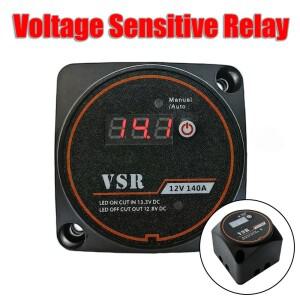 전압 감지 릴레이 듀얼 배터리 시스템 디지털 디스플레이 VSR 12V 140A 캠핑카 RV 요트 스마트 아이솔레이