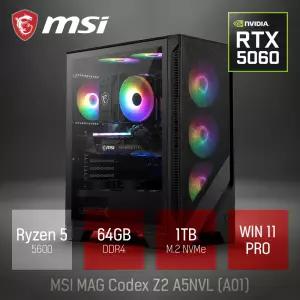 ⓒ MSI MAG Codex Z2 A5NVL A01 R5-5600 64GB 1TB WIN11/ 고성능 편집 그래픽작업 캐드 게이밍 브랜드PC