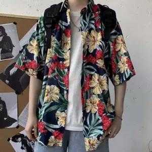 [라일리의류] Rly 오픈카라 남성 하와이안 셔츠 트로피컬 꽃무늬 셔