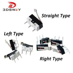 3DSWAY 3D 프린터 기계식 리미트 스위치 Prusa I3 Delta Kossel Makerbot 엔드스톱 마이크로 로트당 10 개