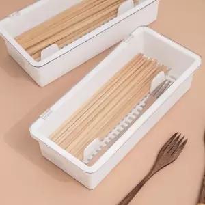 뚜껑있는 수저통 투명 수저정리함 물빠짐 물빠짐수저꽂이 뚜껑있는수저통 (WEB3467)