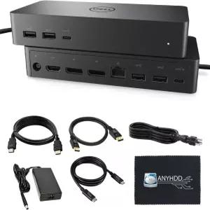 UD22 Dell 도킹 스테이션 듀얼 모니터 번들 - USB-C/USB-A 노트북용 범용 도크 130W 어댑터 Anyhdd HDMI