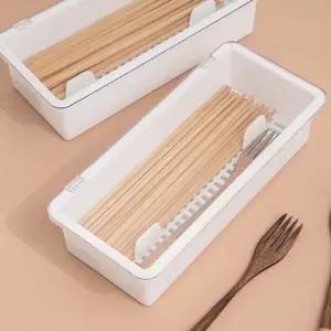 뚜껑있는 수저통 투명 수저정리함 물빠짐 물빠짐수저꽂이 뚜껑있는수저통 (WEB3467)