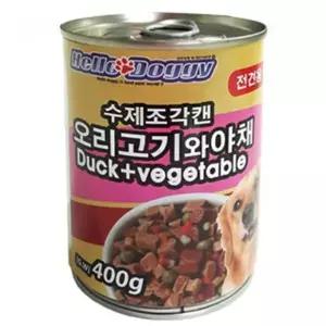 (5개묶음)헬로도기 수제조각캔 오리고기와야채 강아지주식캔 400g