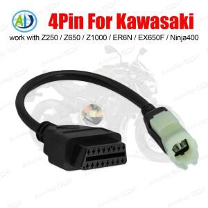 가와사키 Z250 Z1000 ER6N EX650F Ninja400 ZX6R ZX10R 바이크 오토바이 O 진단 커넥터 케이블 용 4Pin o2