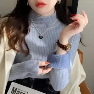 여성 목폴라 반목티 08 겨울스웨터 런칭특가 기모셔츠 반폴라 융털 터틀넥 골지니트티