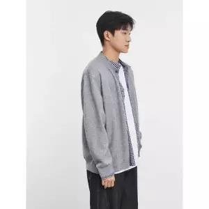 남자 하프 니트 가을 코트 바람막이 카디건 체크 재킷 MODU3