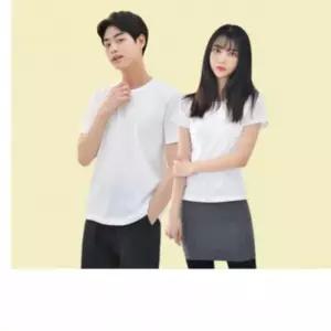 기본티 화이트 교복흰티 면티 티셔츠 반팔 흰티 면티 라인핏 레이어드티