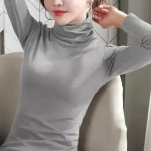 여성 레이어드티 폴라티 이너 레이어드 티셔츠 목티 라운드