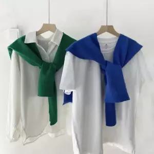 무지 니트 어깨숄 가디건 10color LM-0599