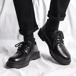 남성 블랙 가죽 로퍼 더비슈즈 캐주얼 정장 데일리 슈즈