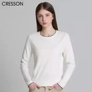 [크레송(CRESSON)] 사랑스러운 배색 디테일 탄탄한 짜임 니트 (택가격:158000원)