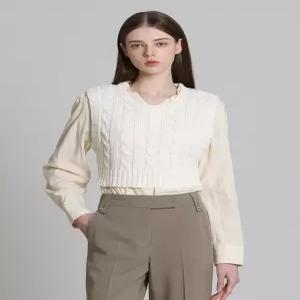 [르샵][르샵(LeShop)] 크롭 꽈배기 조끼 (택가격 59000원)