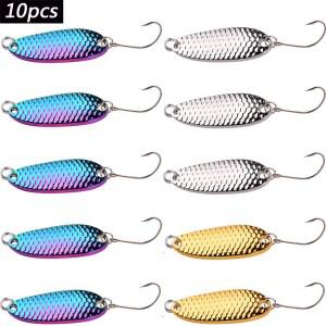 10피스 금속 스푼 미끼 1.5g 5g 스피너 Pesca 스트림 미니 소형 낚시 송어 퍼치 파이크 연어