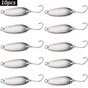10피스 송어 스푼 낚시 미끼 스피너 Wobblers 지그 Pesca 인공 VIB 스팽글 잉어 태클 하드