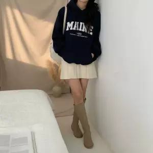 [옷자락] 여성 레터링 프린트 기모 후드티 반지 후디