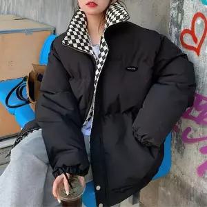 [센트럴몰]하이넥 체크보드 패딩 자켓