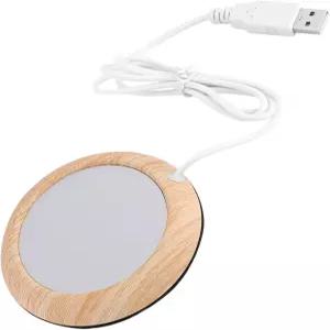 피둔 USB 컵 워머 커피 워밍 플레이트 히터 패드 다크 우드 그레인 머그 음료 히트 매트 오피스 티 가벼운