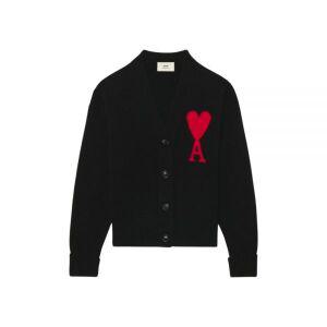 무료배송 [정품보증] AMI de Coeur Oversize Intarsia Cardigan Black 아미 빅 하트 로고 오버사이즈 인타