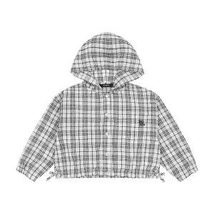 [티파니주니어]주니어 간절기 데일리 블랙 체크 후드 셔츠 T62KBB010