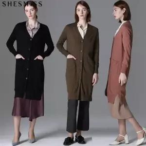 [쉬즈미스][쉬즈미스] 브이넥 패치포켓 롱 울가디건