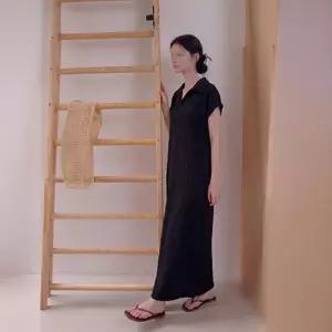 [레코브]카라주름 롱원피스