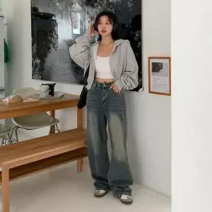 |KHJ6F14|여성 기본 심플 크롭 아방 후드 집업