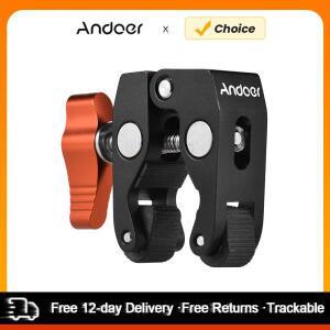 Andoer 크랩 플라이어 클립 슈퍼 클램프, 1/4 인치 및 3/8 나사 구멍, 금속 소재 미끄럼 방지 고무