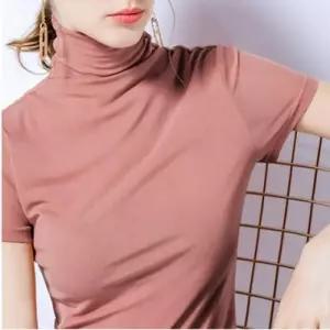 여성반목폴라티 여름 반팔 목폴라티 목폴라 반팔티AGA033 여성반목티