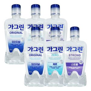 (대용량) 동아제약 가그린750ml X6 오리지널 제로 구강 청결제 입냄새 구취 제거