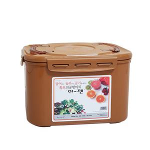 이젠 황토 진공항아리 누름독 김치통 매실통 사각7.4L