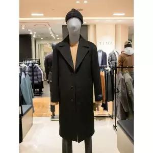 [킨록바이킨록앤더슨](신세계 사우스시티)[킨록바이킨록] FW 블랙 울 캐시미어 혼방 싱글 오버 롱코트