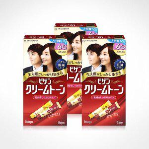 [너만아는잡화점]비겐크림톤 염색약 대용량 60g 염모제 자연갈색 6G x 3개