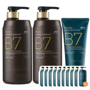 B7 약산성 비듬 탈모 샴푸 2 + 1 / 1000ml+1000ml+200ml+샴푸10매