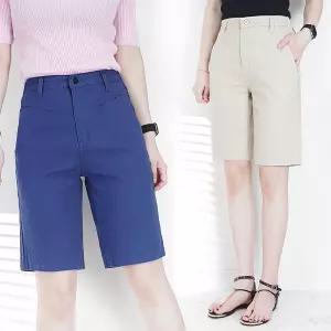 [103st] 포켓 절개 버뮤다 팬츠 5color 여름 면 스판 밴딩 5부 반바지/S~3XL 여성 빅사이즈