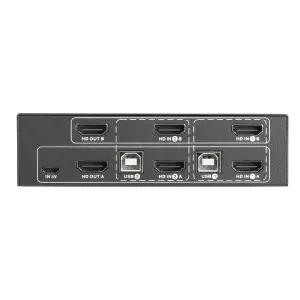 듀얼모니터 KVM스위치 4K HDMI USB 2포트 컴퓨터 마우스 키보드핫키 PC공유기 선택기 2:1 셀렉터 HDCP1.4