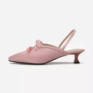 [솔트앤초콜릿] 스틸레토 더블 리본장식 슬링백 412412002 (4cm/3color)