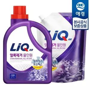 리큐 얼룩제거 올인원 세탁세제 2.7L + 리필 2.1L