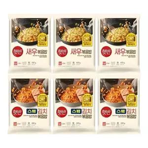 [CJ제일제당]햇반 쿡반 스팸김치볶음밥440g x3 + 새우볶음밥420g x3